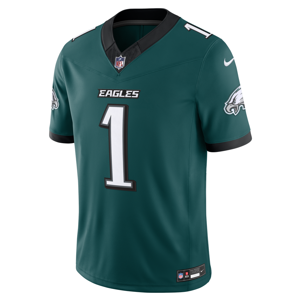 Men's Philadelphia Eagles Jalen Hurts Nike Midnight Green Team Vapor Fuse Stitched Limited Jersey