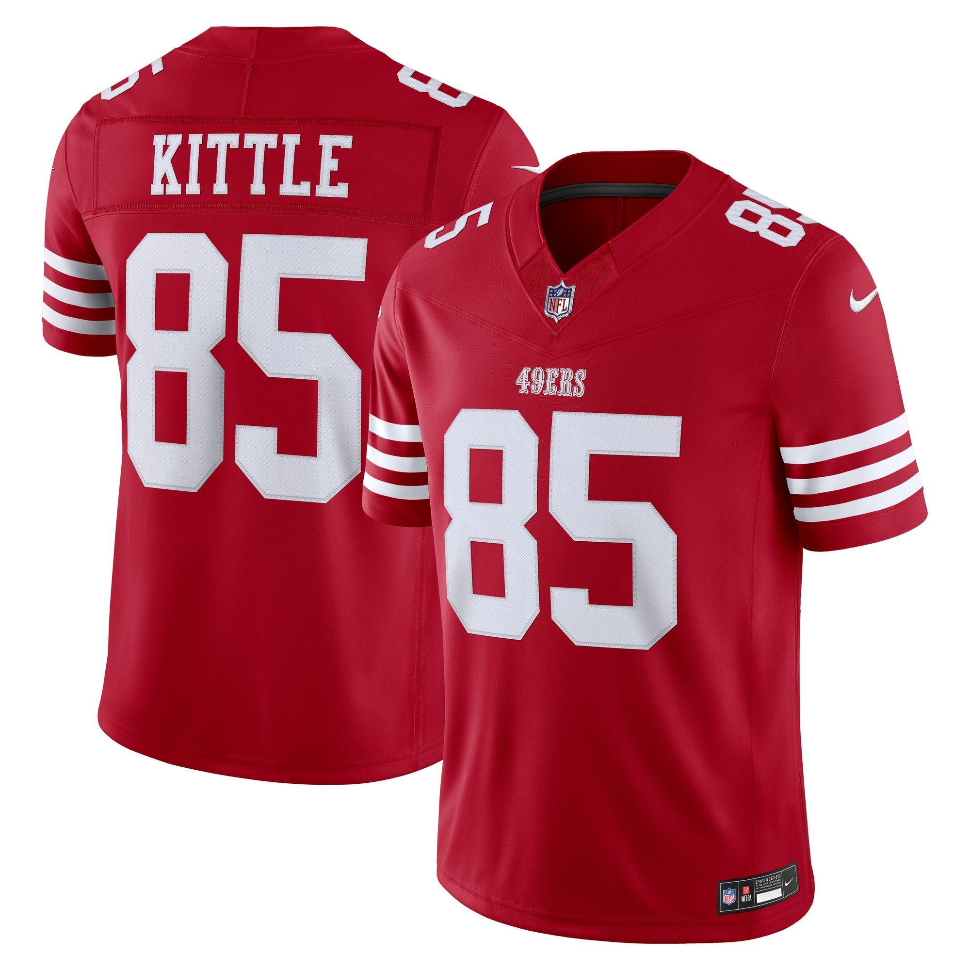 Men's San Francisco 49Ers George Kittle Nike Scarlet Team Vapor Fuse Stitched Limited Jersey