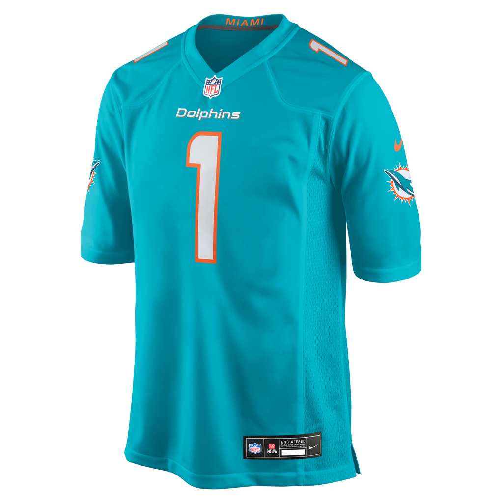 Men's Miami Dolphins Chris Johnson Nike Aqua 2026 Nfl Draft First Round Pick No 27 Team Game Jersey