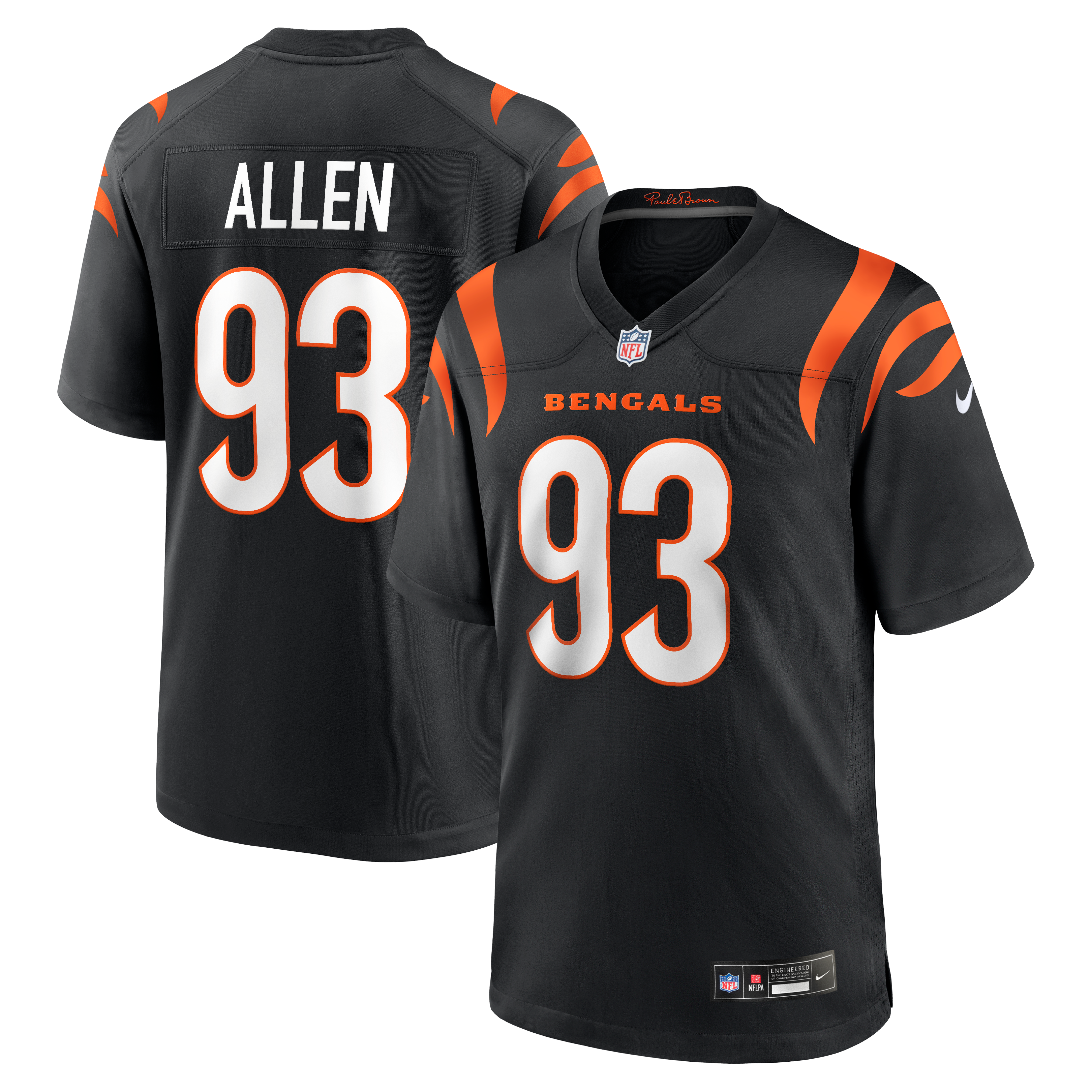 Men's Cincinnati Bengals Jonathan Allen Nike Black Team Game Jersey