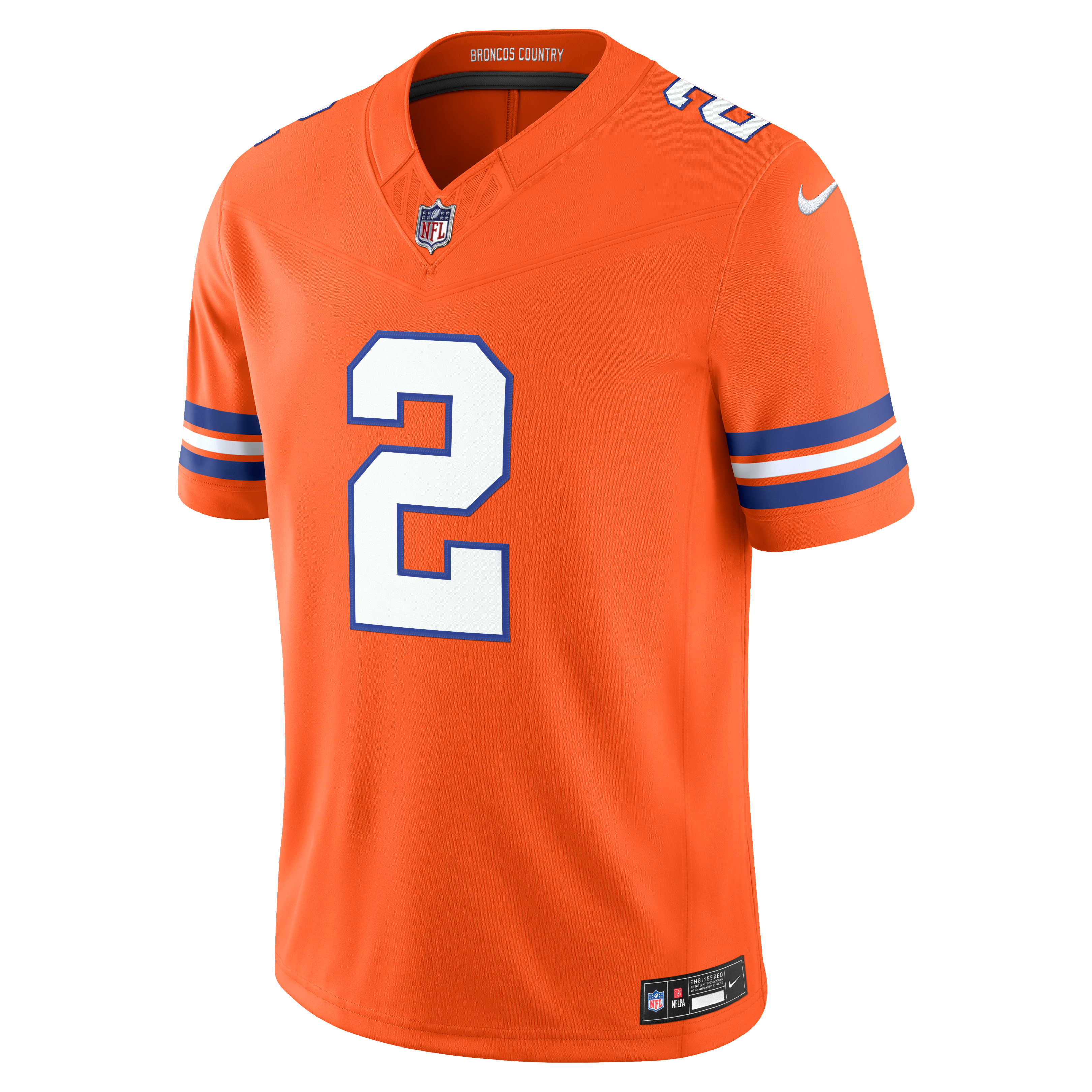 Men's Denver Broncos Pat Surtain Ii Nike Orange Alternate Mile High Collection 1977 Throwback Vapor Fuse Stitched Limited Jersey
