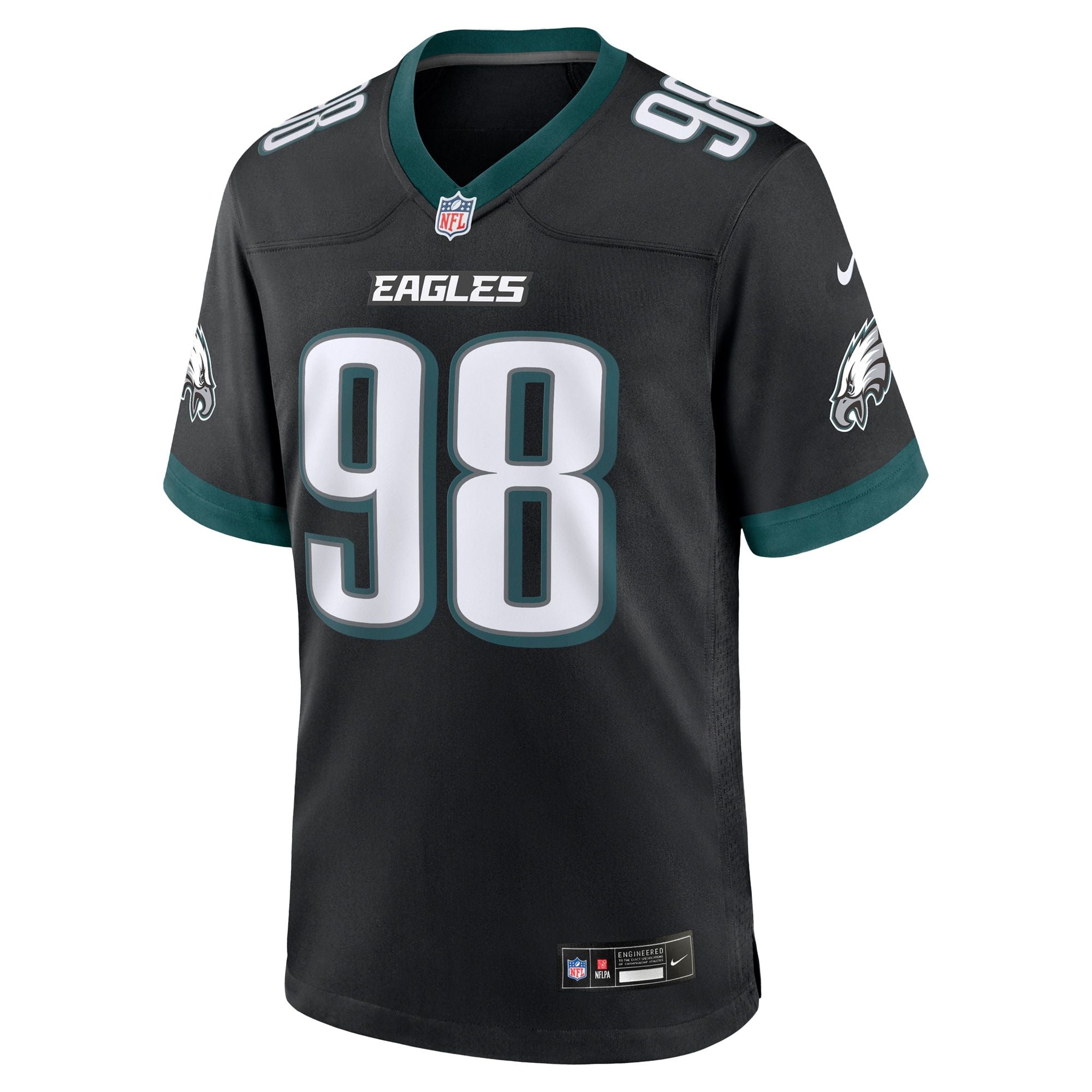 Men's Philadelphia Eagles Jalen Carter Nike Black Alternate Game Player Jersey