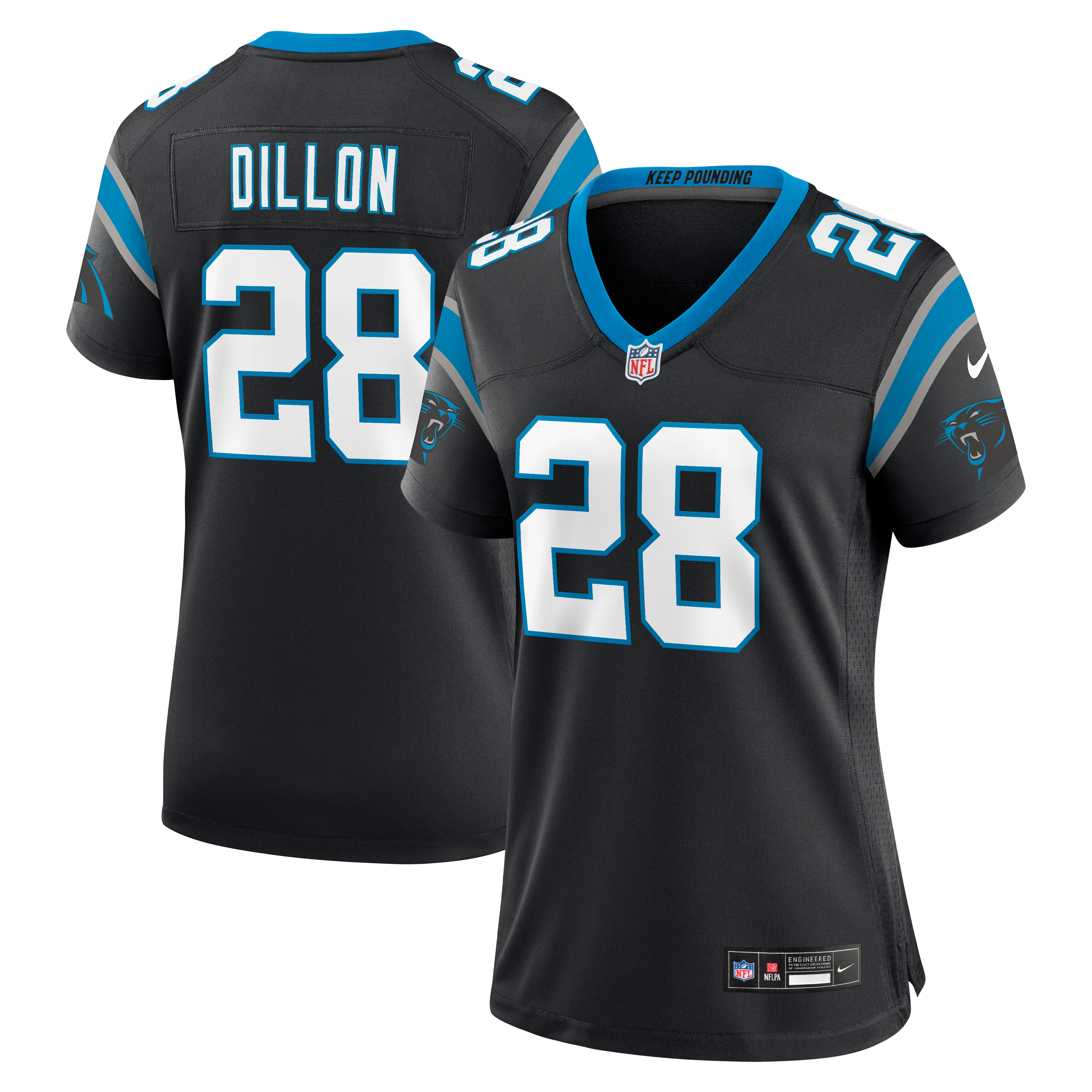Women's Carolina Panthers Aj Dillon Nike Black Team Game Jersey