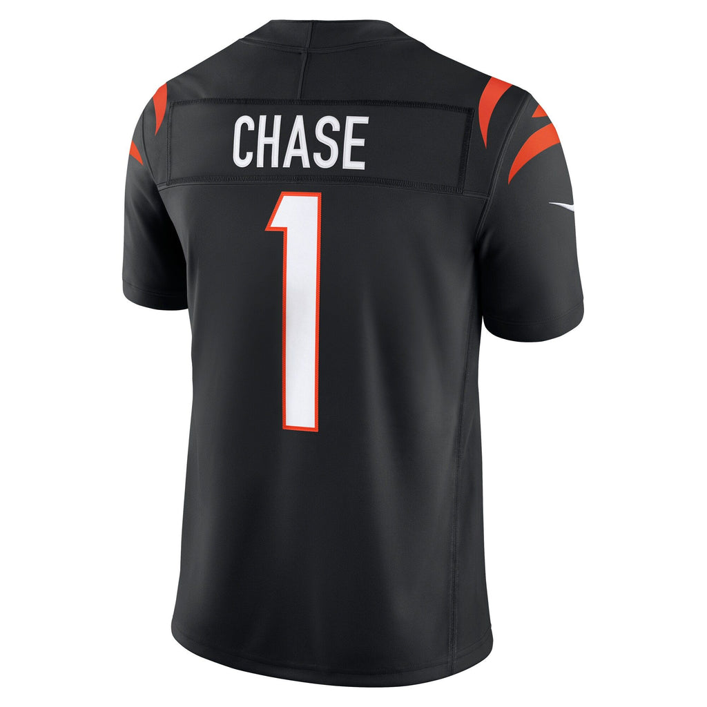 Men's Cincinnati Bengals Jamarr Chase Nike Black Team Vapor Fuse Stitched Limited Jersey