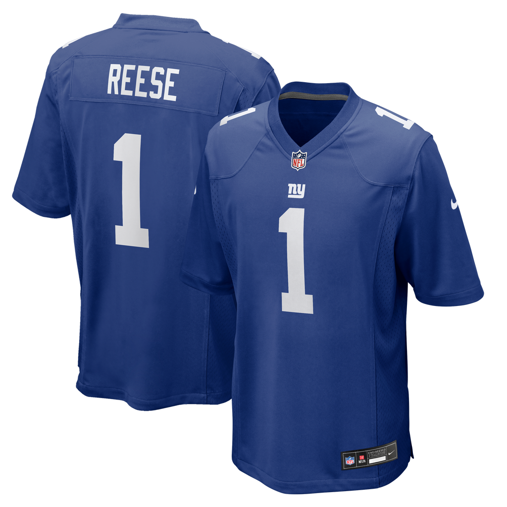 Men's New York Giants Arvell Reese Nike Royal 2026 Nfl Draft First Round Pick No 5 Team Game Jersey