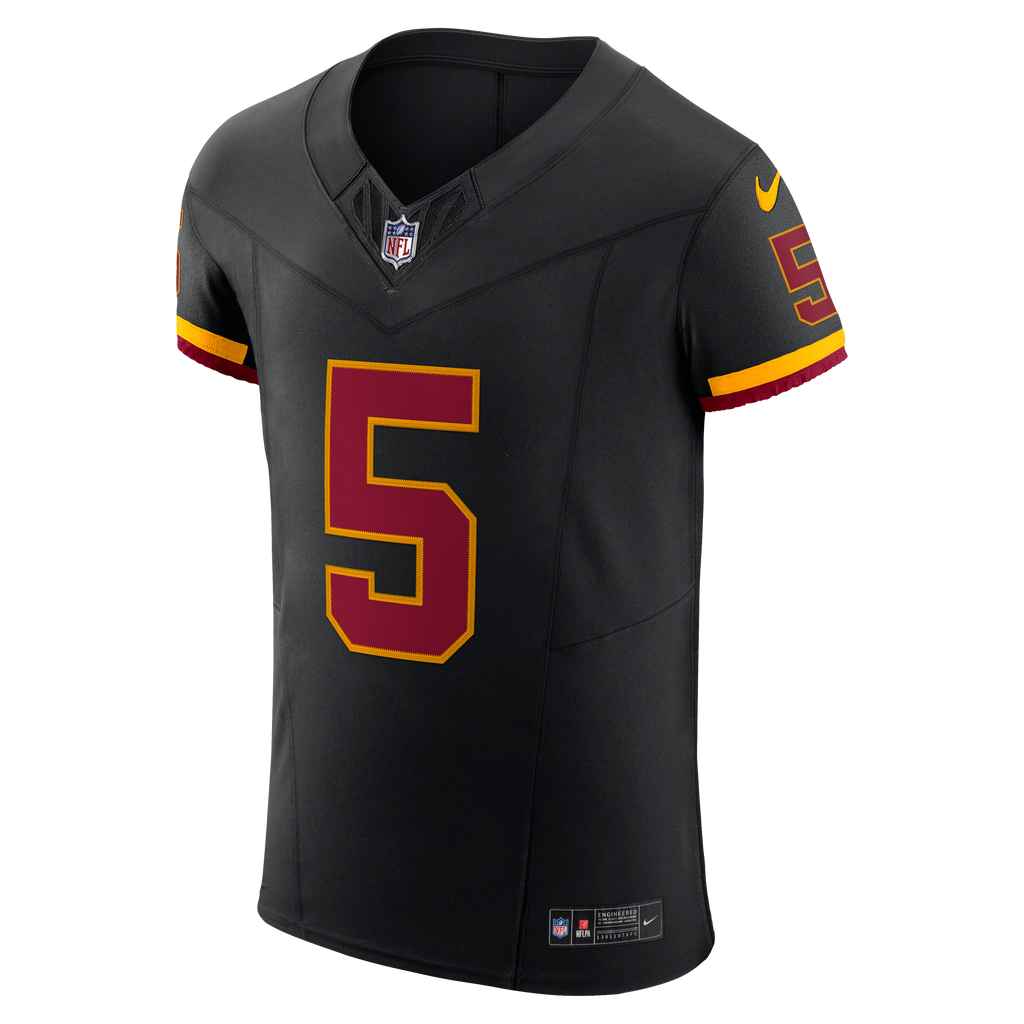 Men's Washington Commanders Jayden Daniels Nike Black Alternate Vapor Fuse Elite Jersey