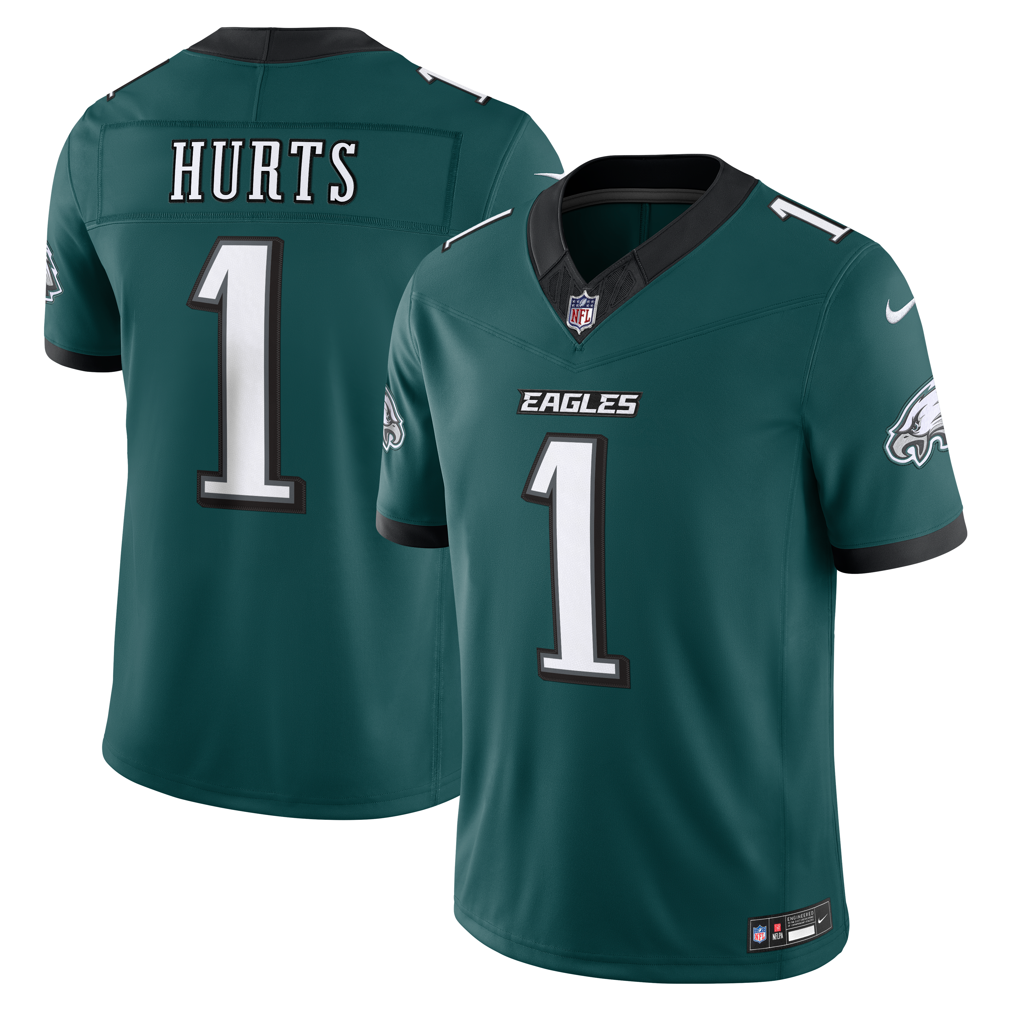 Men's Philadelphia Eagles Jalen Hurts Nike Midnight Green Team Vapor Fuse Stitched Limited Jersey