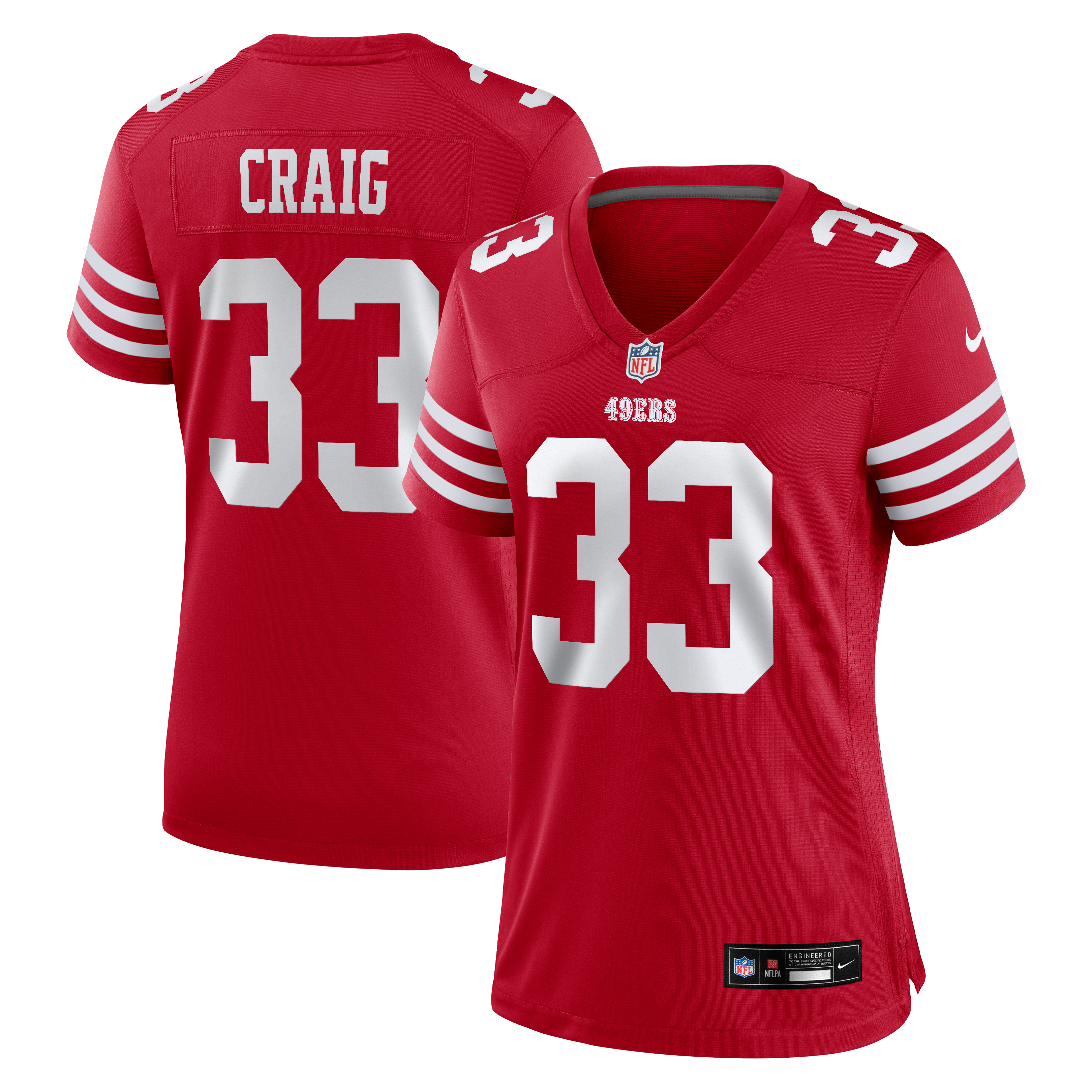Women's San Francisco 49Ers Roger Craig Nike Scarlet Team Retired Game Jersey