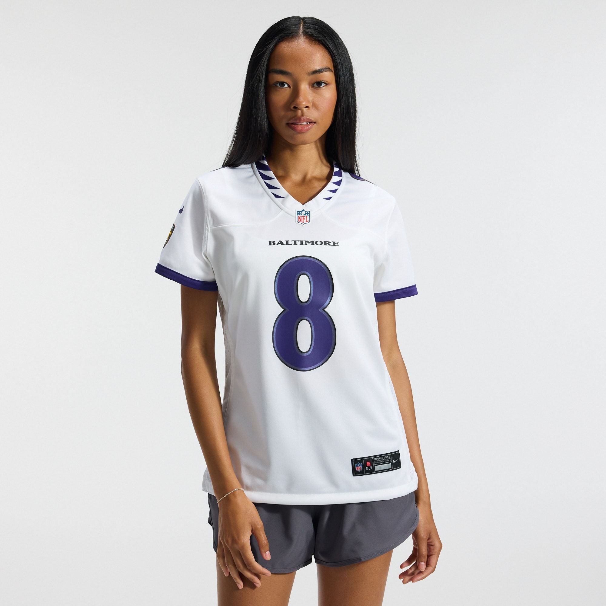 Women's Baltimore Ravens Lamar Jackson Nike White Game Jersey