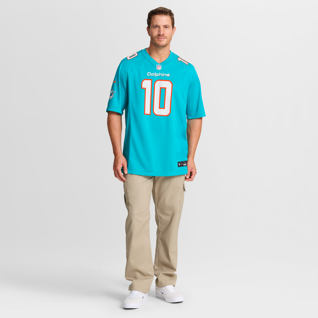 Men's Miami Dolphins Jacob Rodriguez Nike Aqua Game Jersey