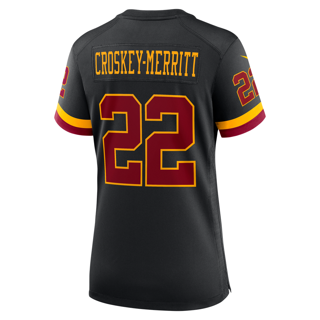 Women's Washington Commanders Jacory Croskey Merritt Nike Black Hail Raiser Alternate Game Jersey