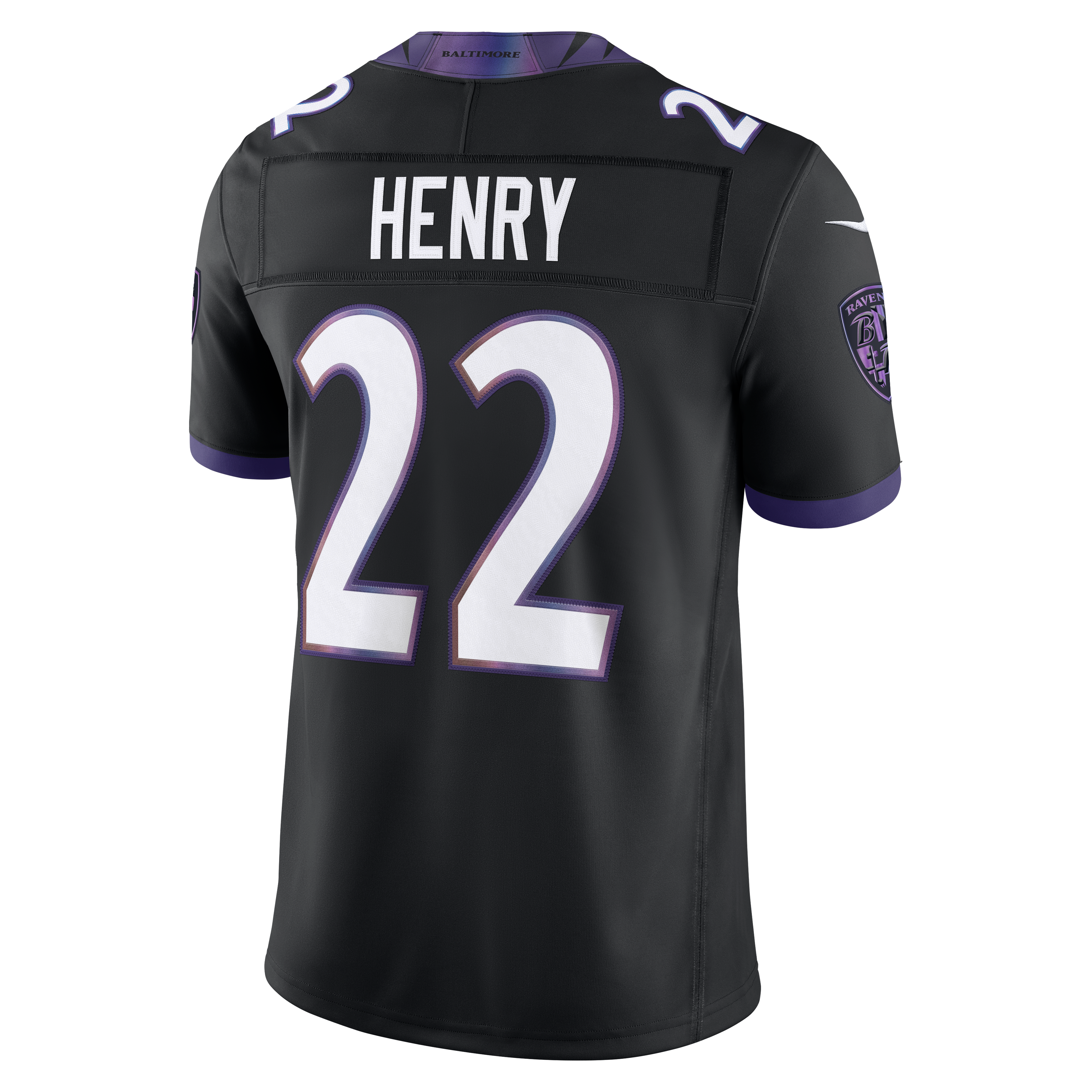 Men's Baltimore Ravens Derrick Henry Nike Black Alternate Alternate Vapor Fuse Stitched Limited Jersey