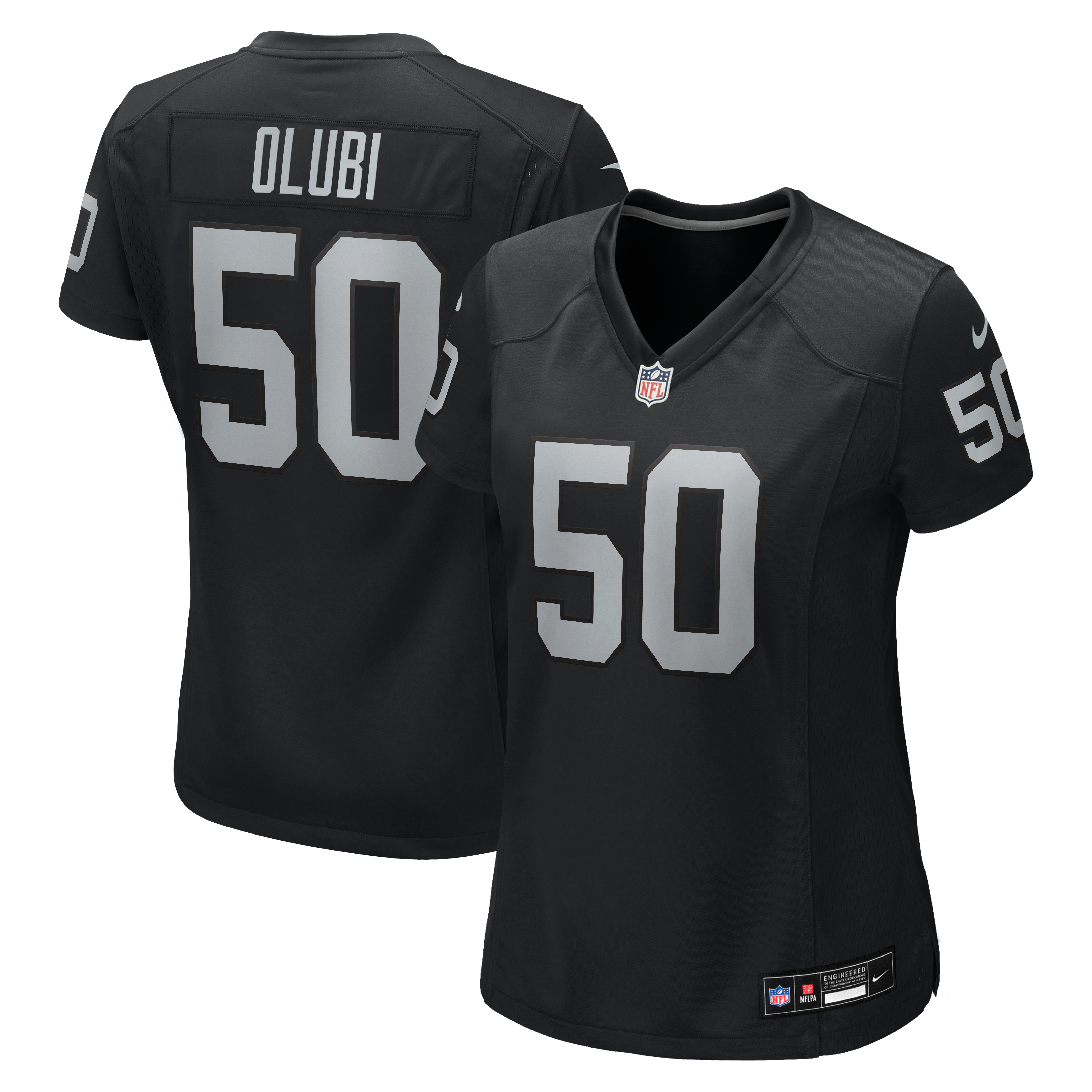 Women's Las Vegas Raiders Segun Olubi Nike Black Team Game Jersey