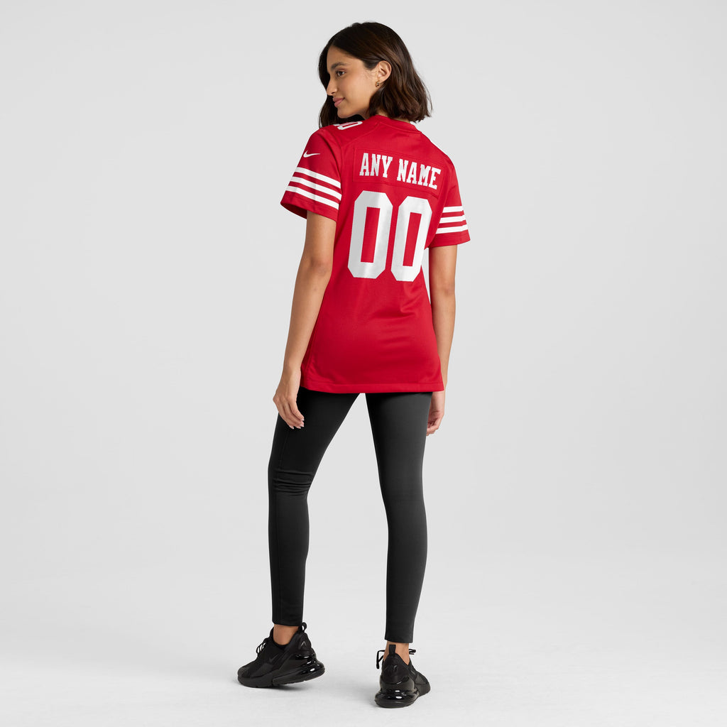 Women's San Francisco 49Ers Nike Scarlet 80Th Anniversary Custom Game Jersey