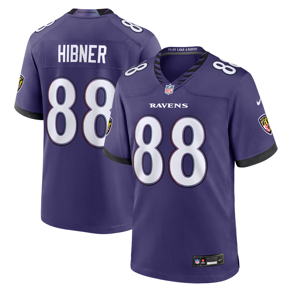 Men's Baltimore Ravens Matthew Hibner Nike Purple Team Game Jersey
