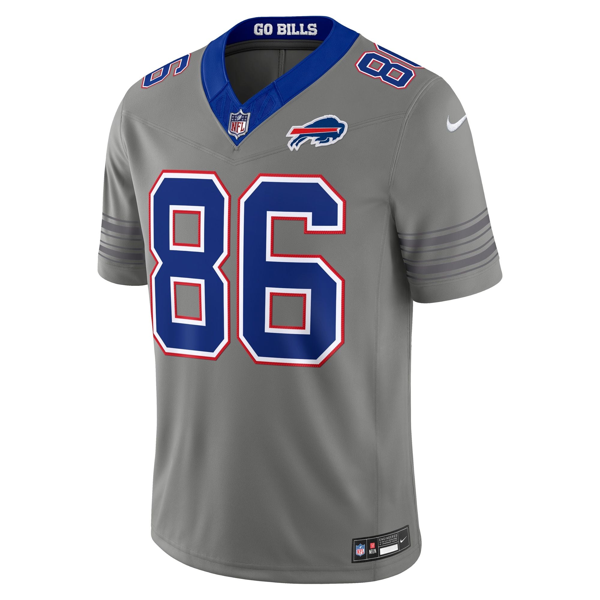 Men's Buffalo Bills Dalton Kincaid Nike Gray Nickel City Vapor Fuse Stitched Limited Jersey
