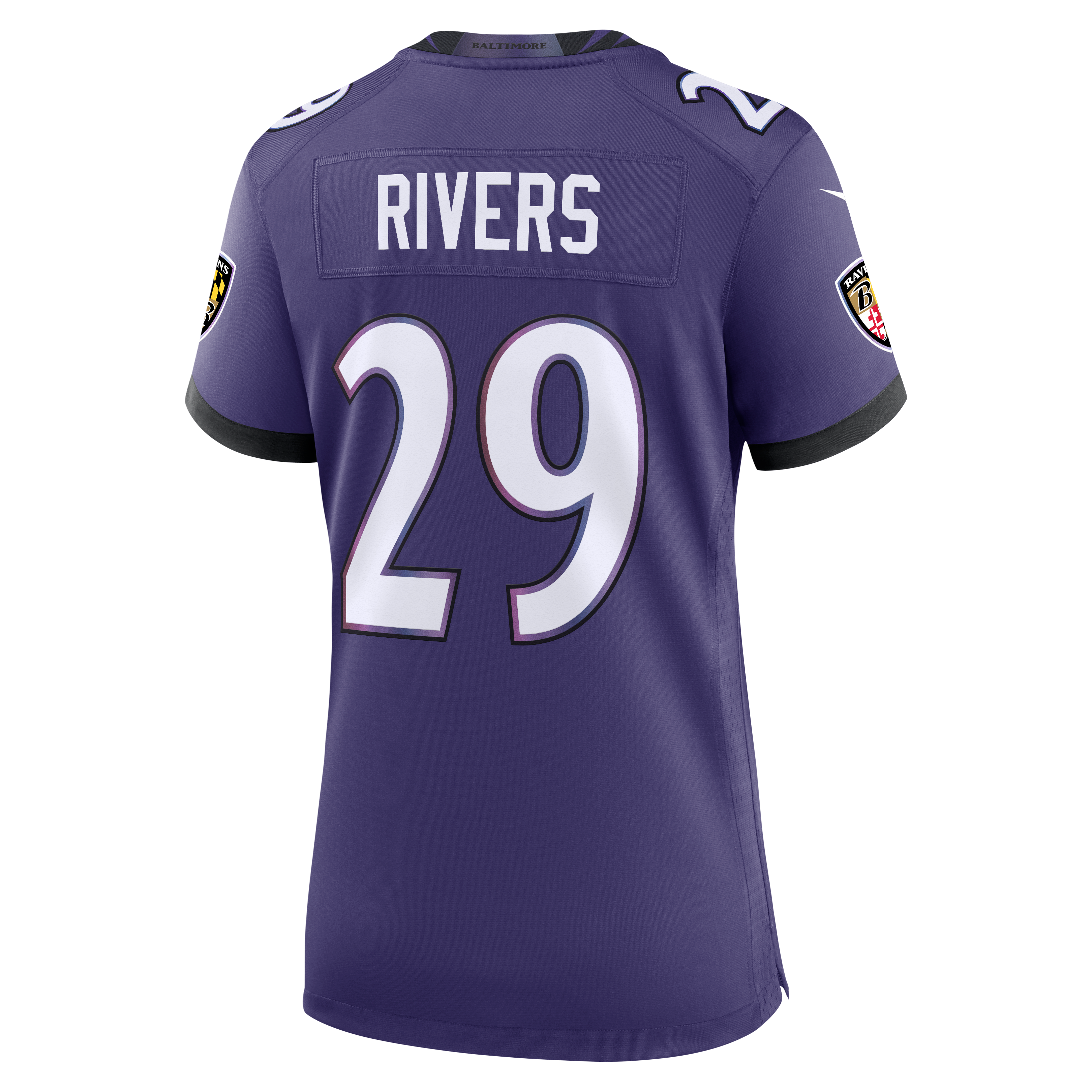 Women's Baltimore Ravens Chandler Rivers Nike Purple Team Game Jersey