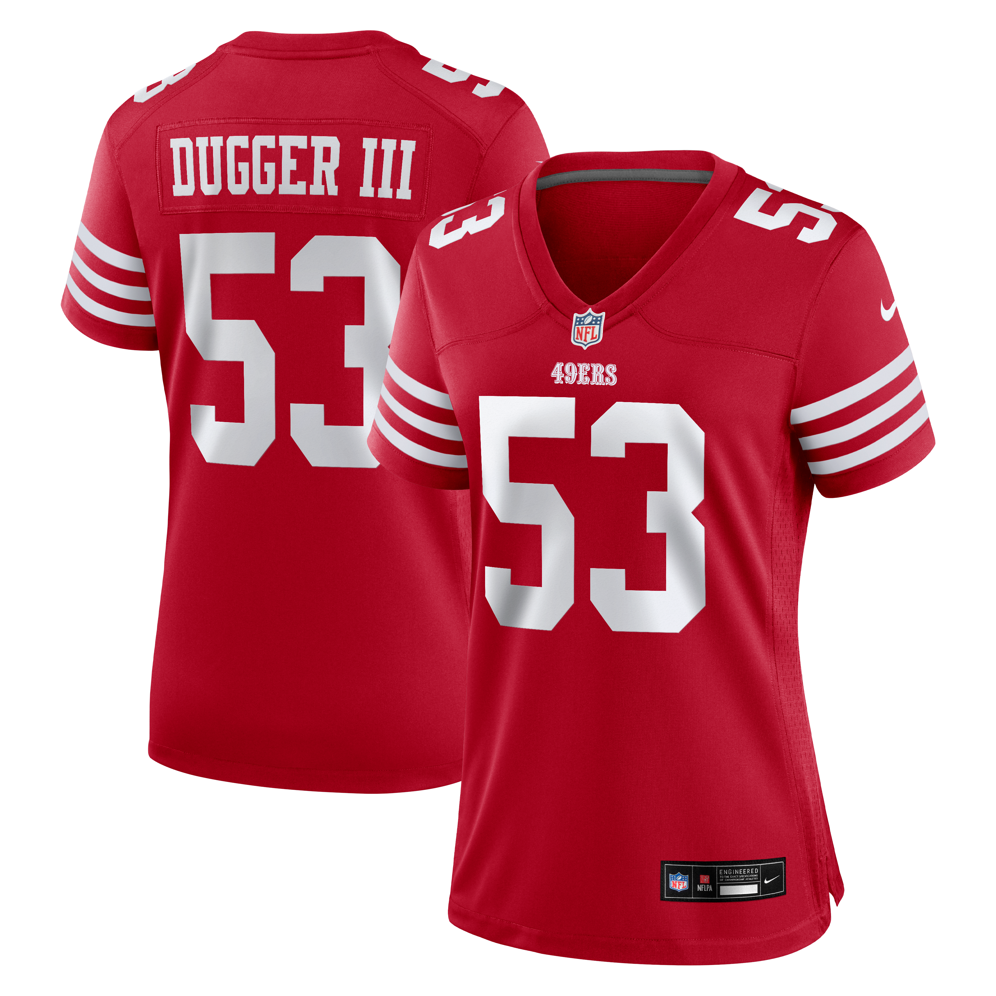 Women's San Francisco 49Ers Jaden Dugger Nike Scarlet Team Game Jersey