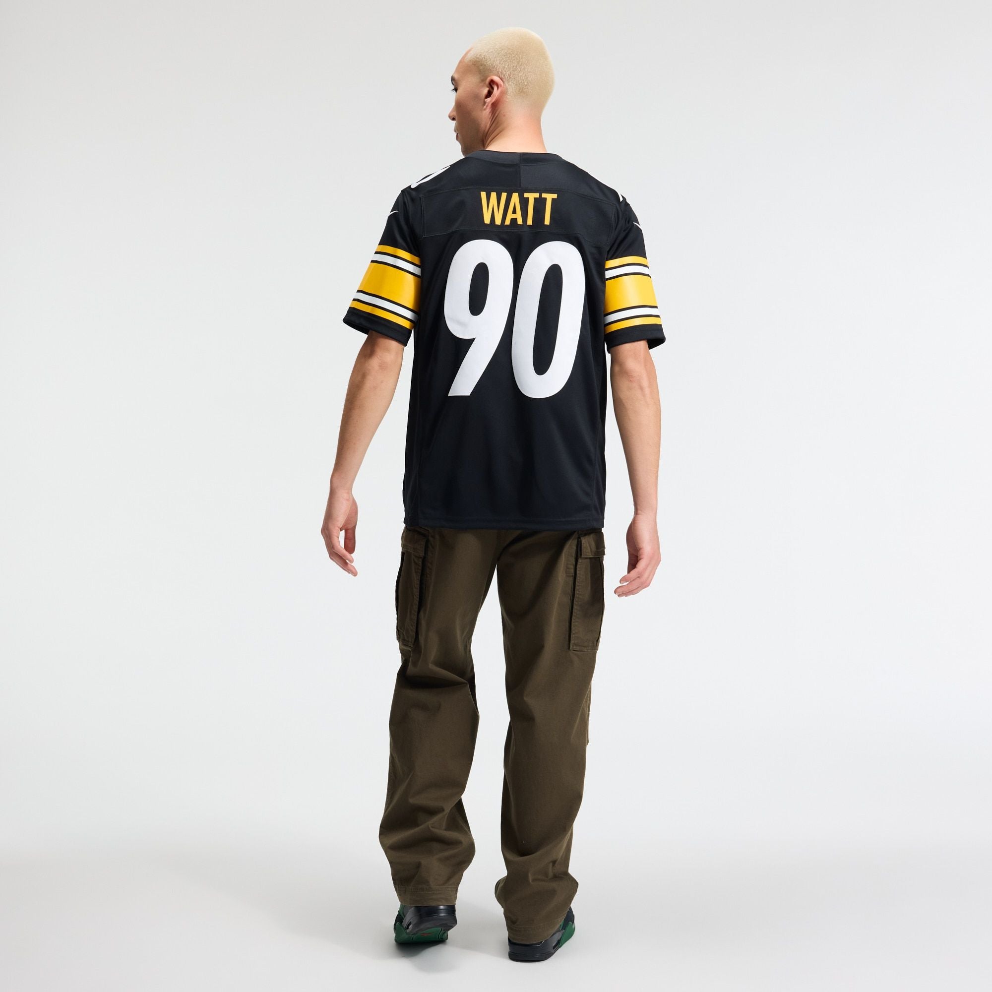 Men's Pittsburgh Steelers Tj Watt Nike Black Team Vapor Fuse Stitched Limited Jersey