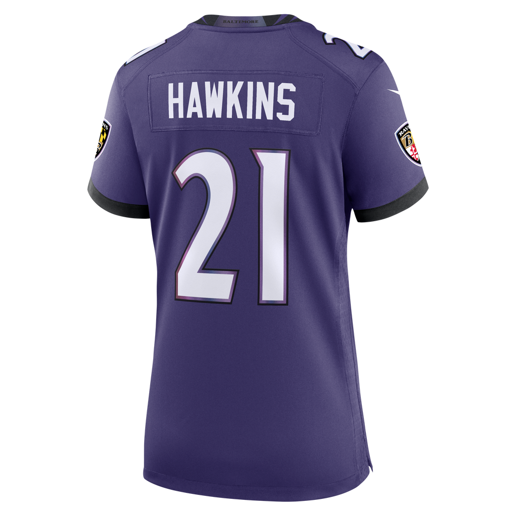 Women's Baltimore Ravens Jaylinn Hawkins Nike Purple Team Game Jersey