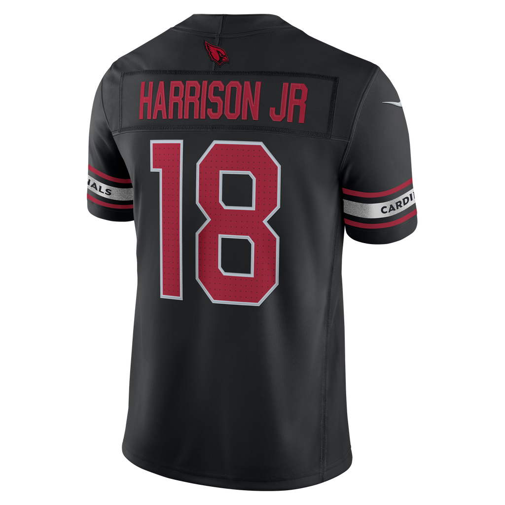 Men's Arizona Cardinals Marvin Harrison Jr Nike Black Alternate Vapor Fuse Stitched Limited Jersey