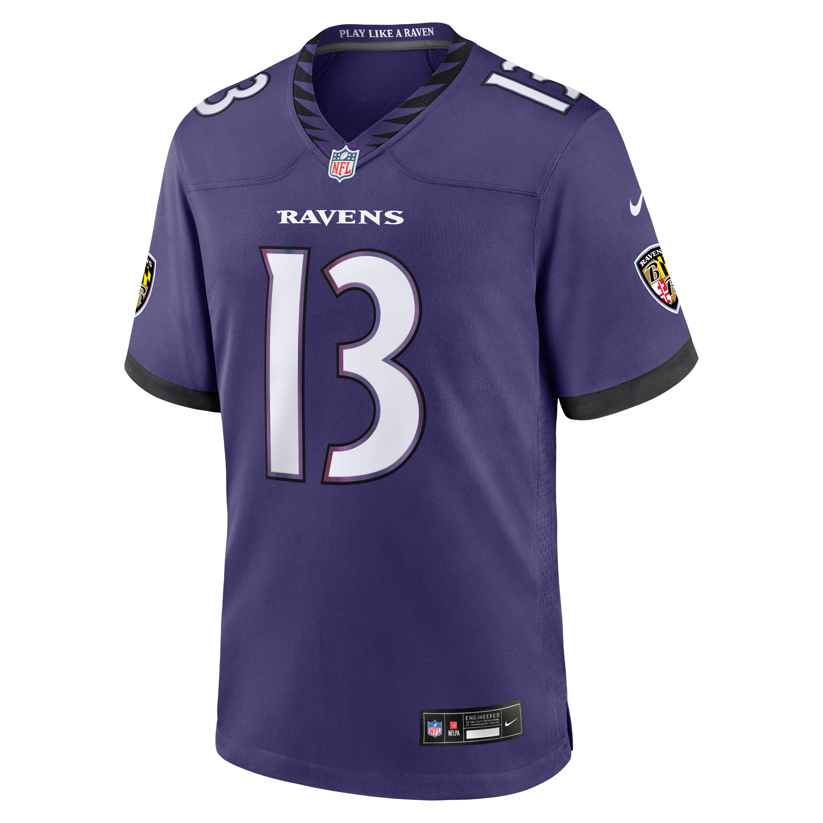 Men's Baltimore Ravens Elijah Sarratt Nike Purple Team Game Jersey