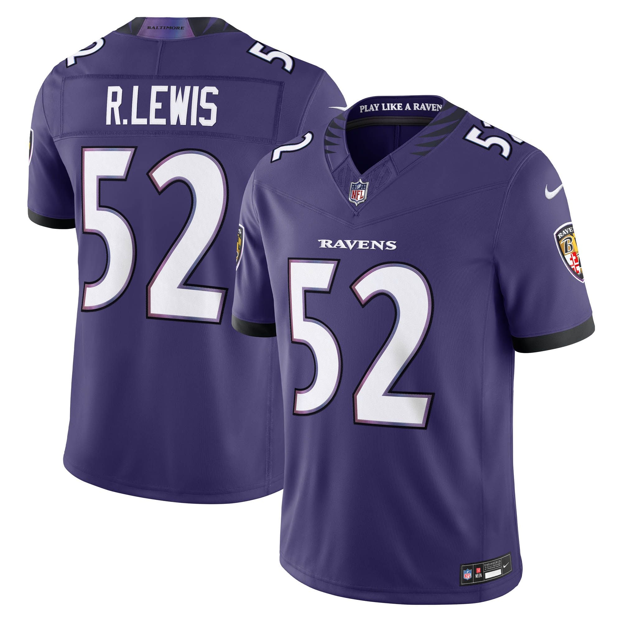 Men's Baltimore Ravens Ray Lewis Nike Purple Vapor Fuse Stitched Retired Limited Jersey