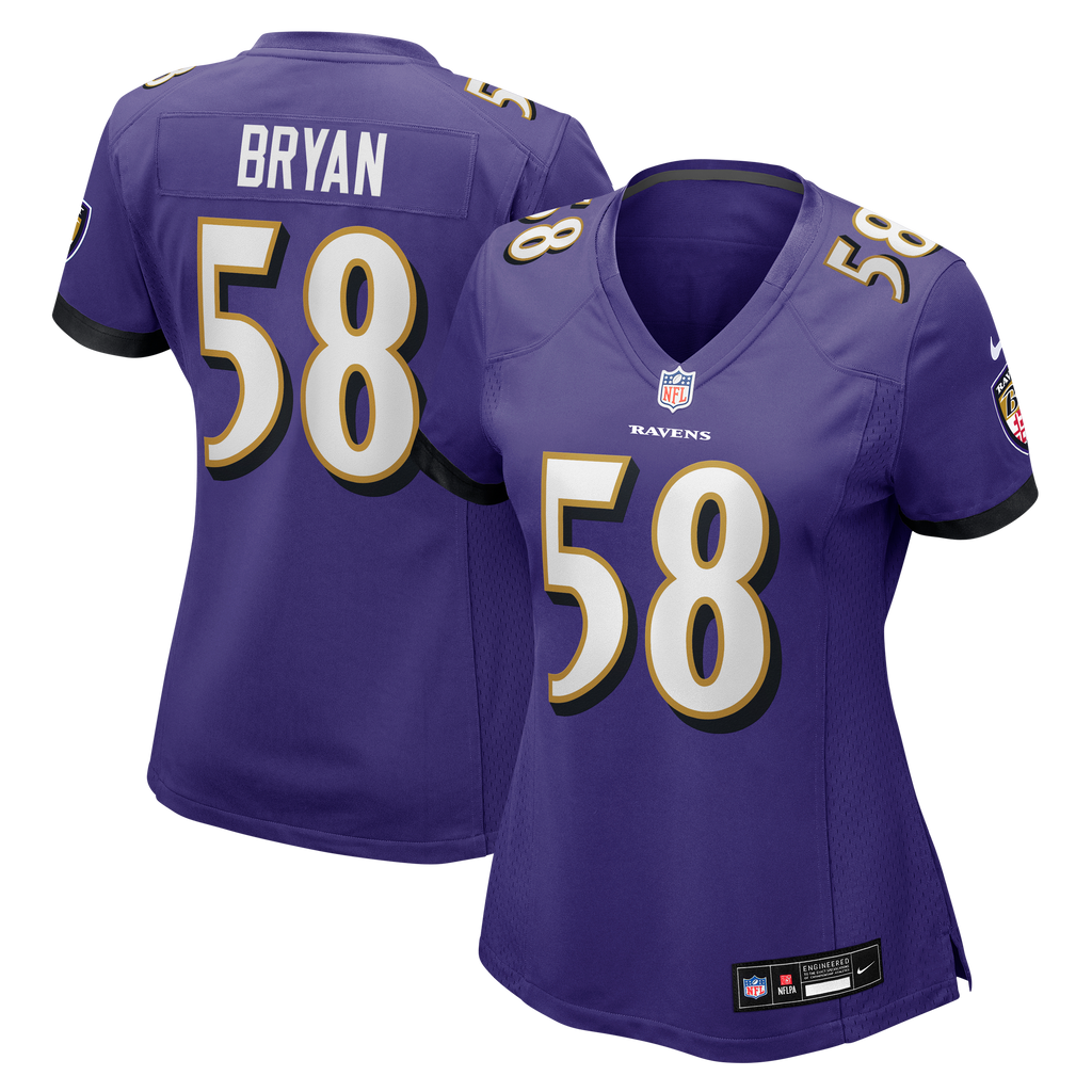 Women's Baltimore Ravens Taven Bryan Nike Purple Team Game Jersey