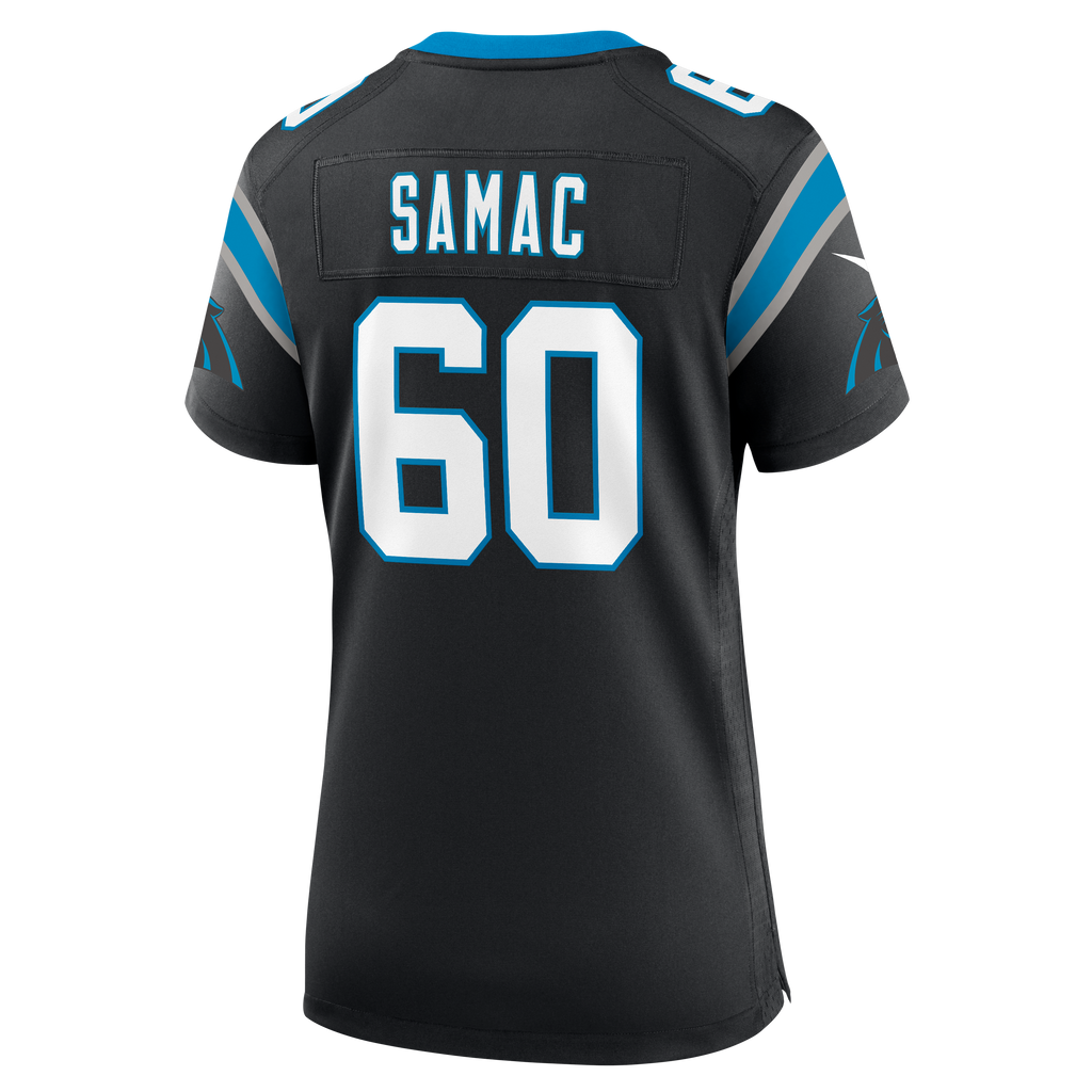 Women's Carolina Panthers Nick Samac Nike Black Team Game Jersey
