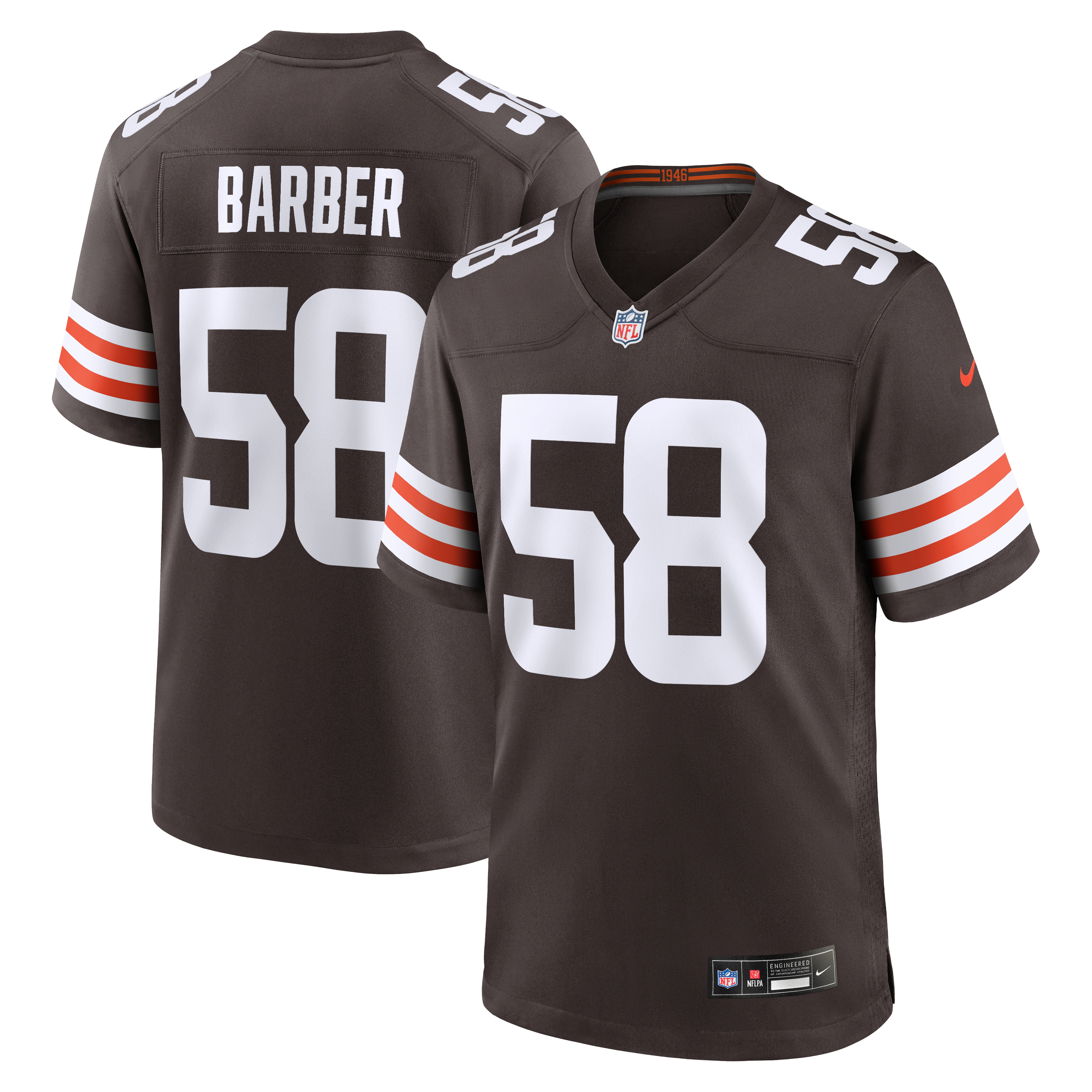 Men's Cleveland Browns Austin Barber Nike Brown Team Game Jersey