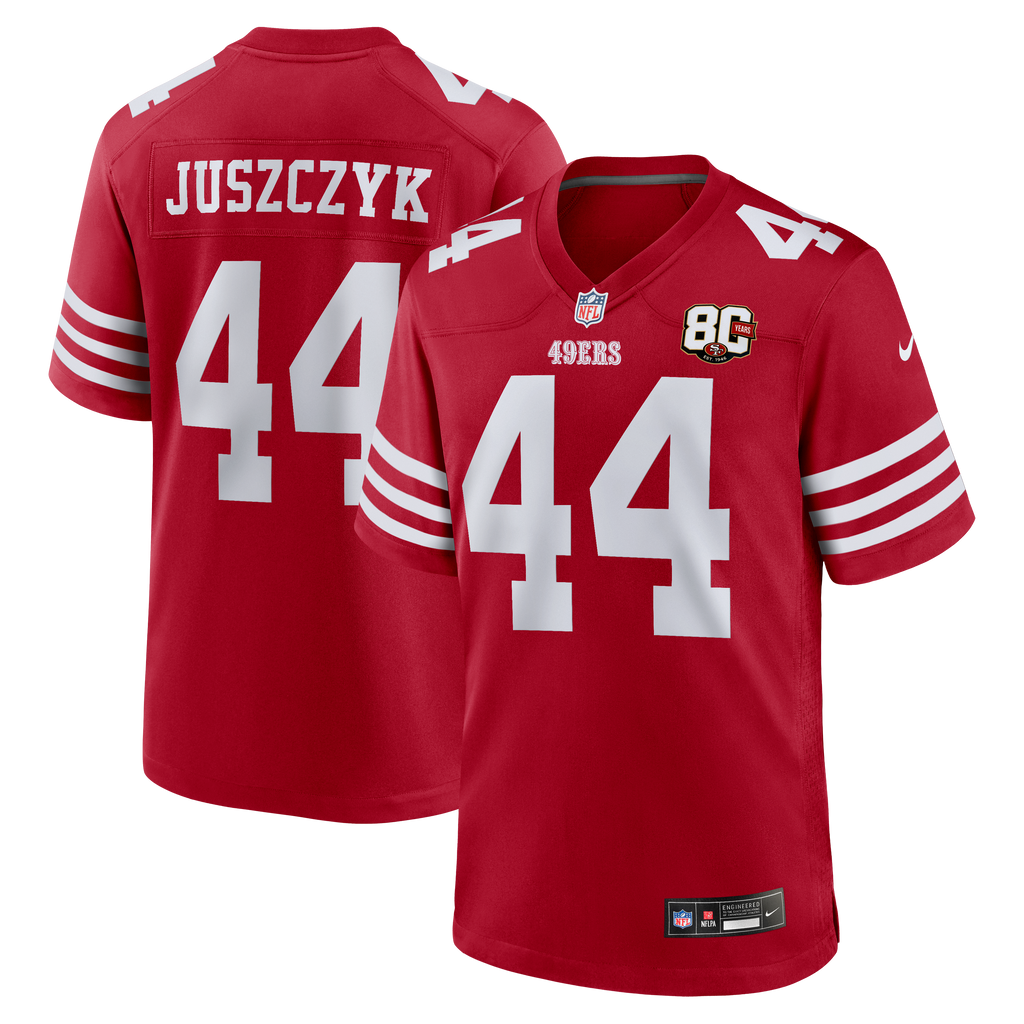 Men's San Francisco 49Ers Kyle Juszczyk Nike Scarlet 80Th Anniversary Game Jersey
