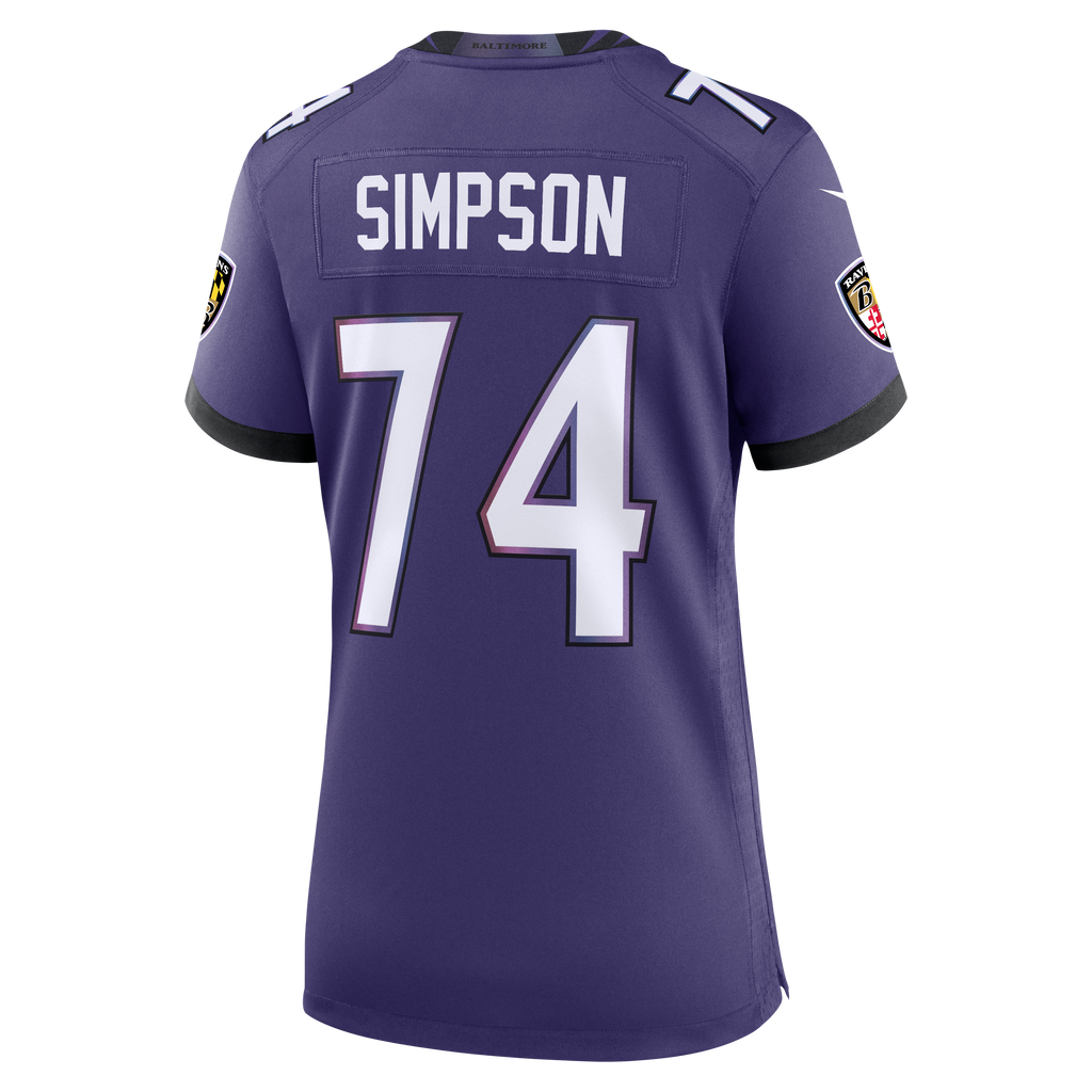 Women's Baltimore Ravens John Simpson Nike Purple Team Game Jersey
