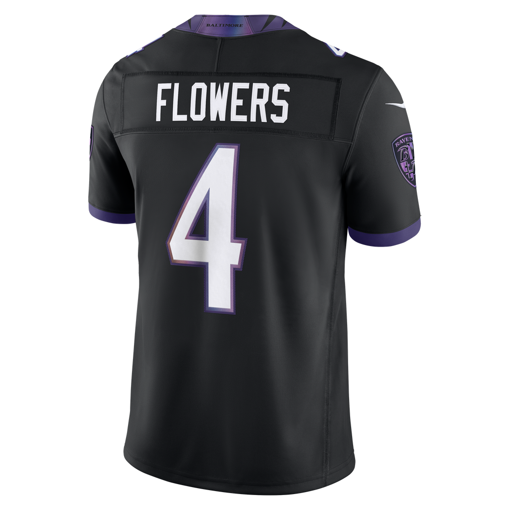 Men's Baltimore Ravens Zay Flowers Nike Black Alternate Alternate Vapor Fuse Stitched Limited Jersey