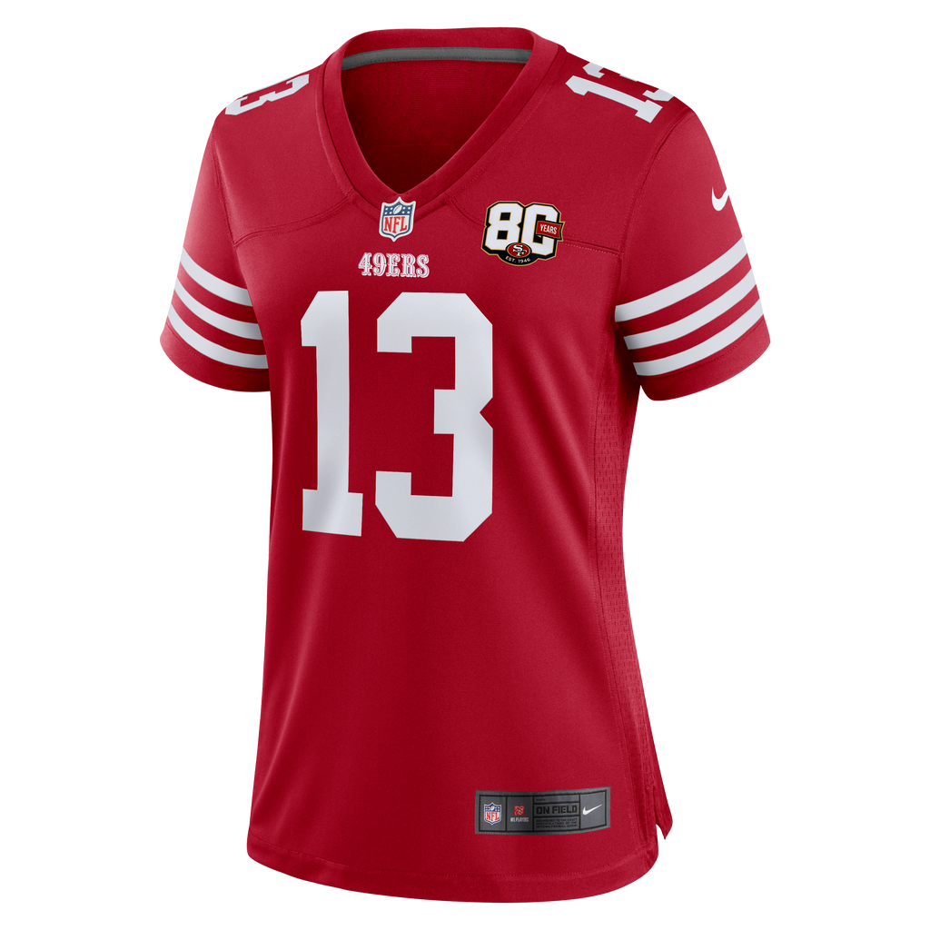 Women's San Francisco 49Ers Brock Purdy Nike Scarlet 80Th Anniversary Game Jersey
