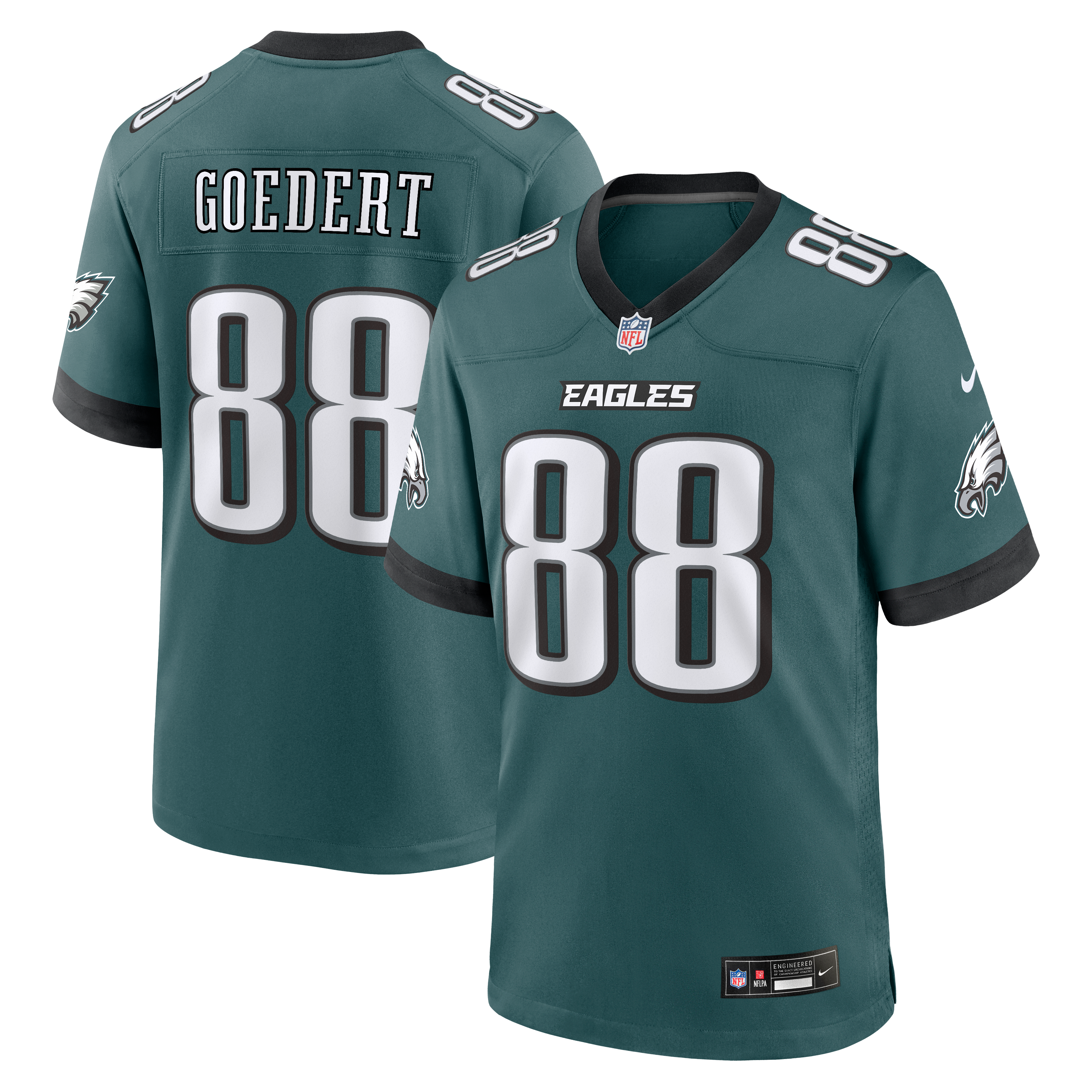 Men's Philadelphia Eagles Dallas Goedert Nike Midnight Green Team Game Jersey