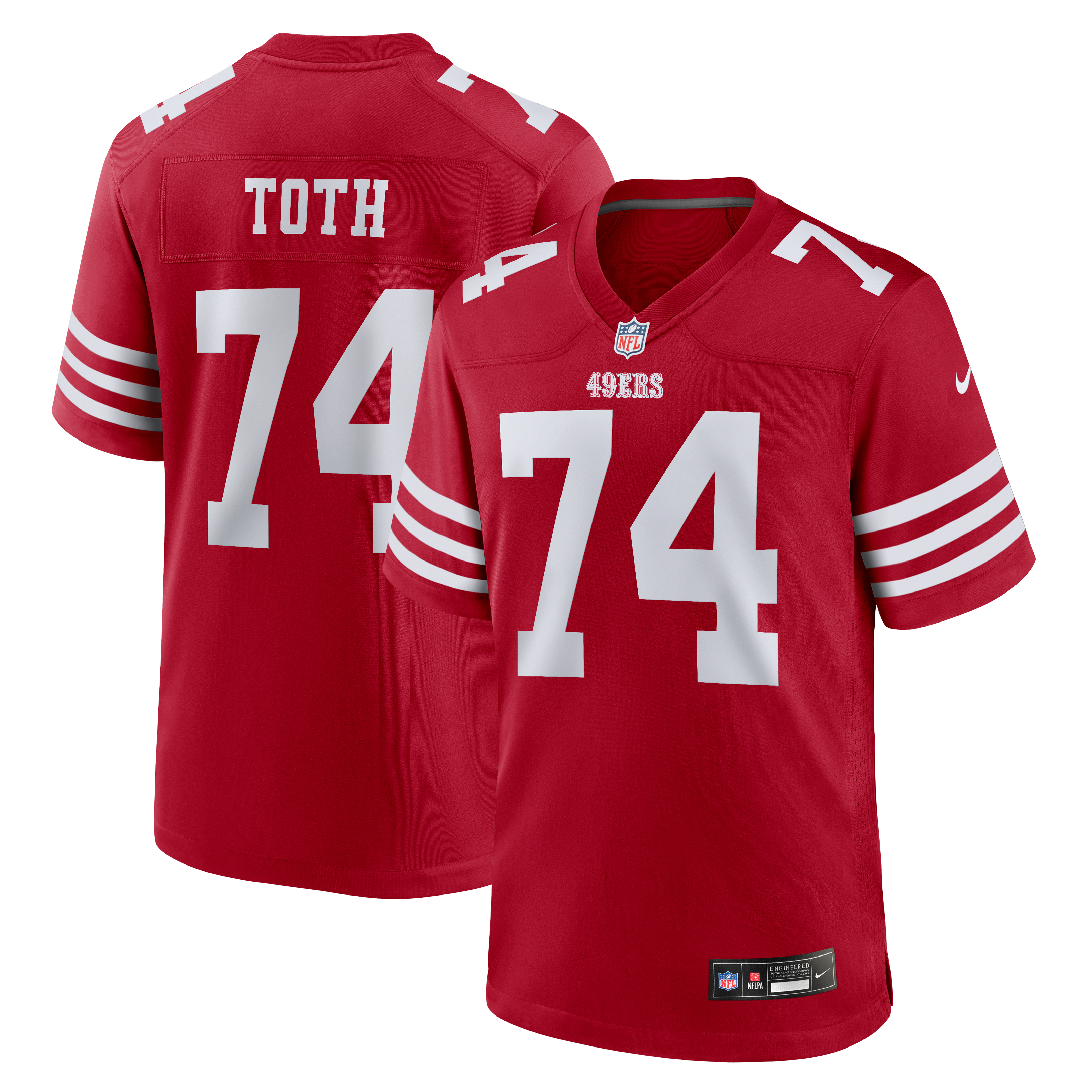 Men's San Francisco 49Ers Brett Toth Nike Scarlet Team Game Jersey