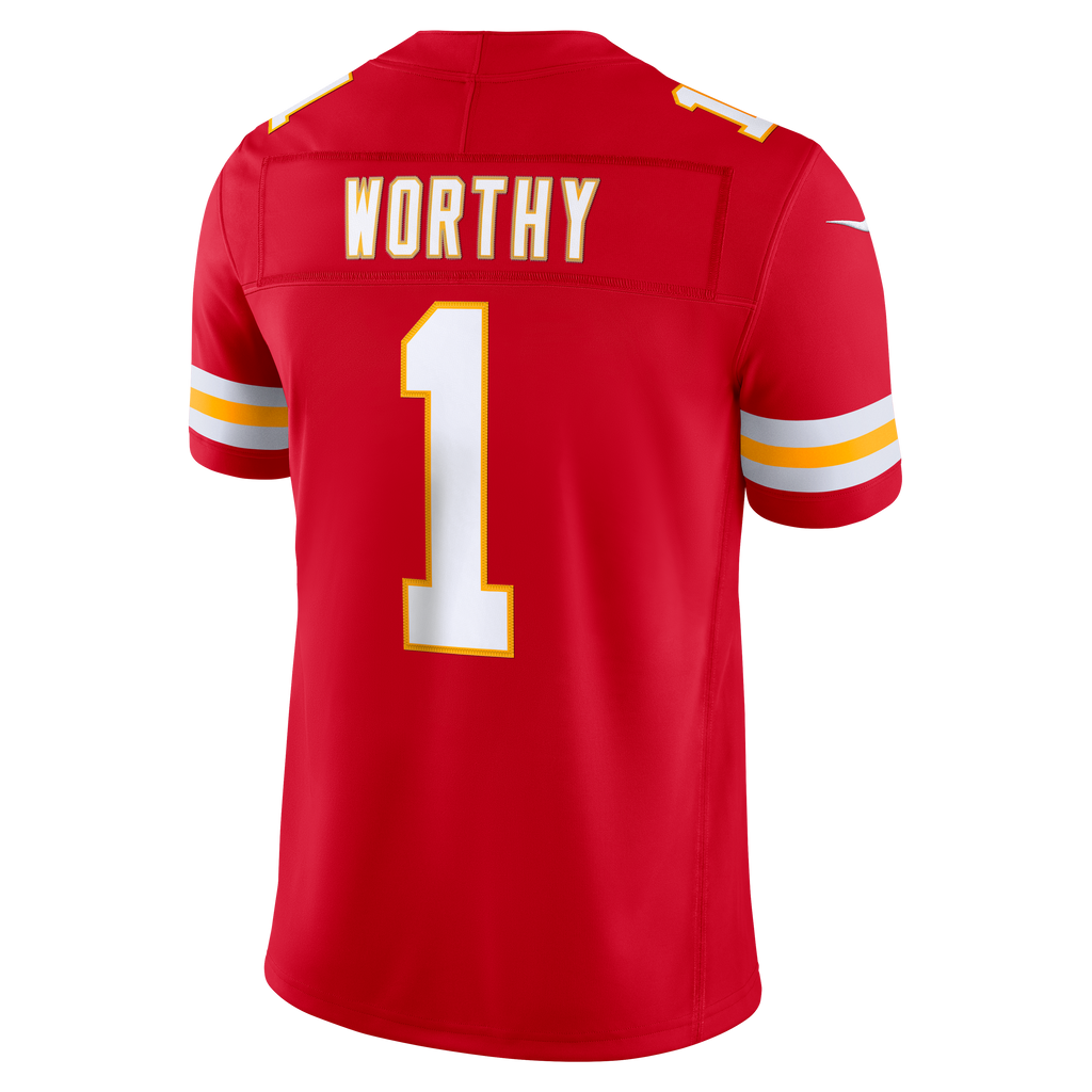 Men's Kansas City Chiefs Xavier Worthy Nike Red Team Vapor Fuse Stitched Limited Jersey