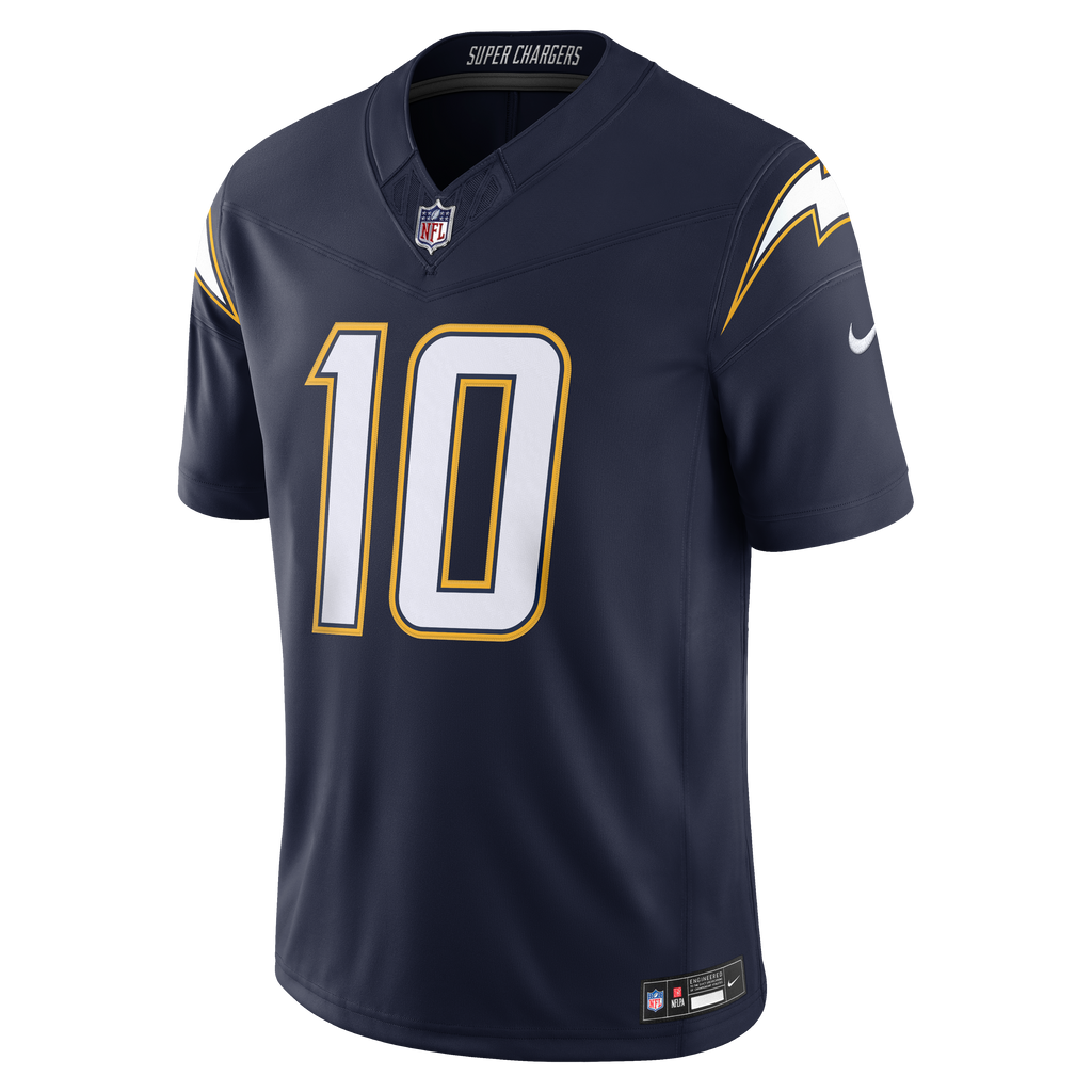 Men's Los Angeles Chargers Justin Herbert Nike Navy Alternate Super Chargers Vapor Fuse Stitched Limited Jersey