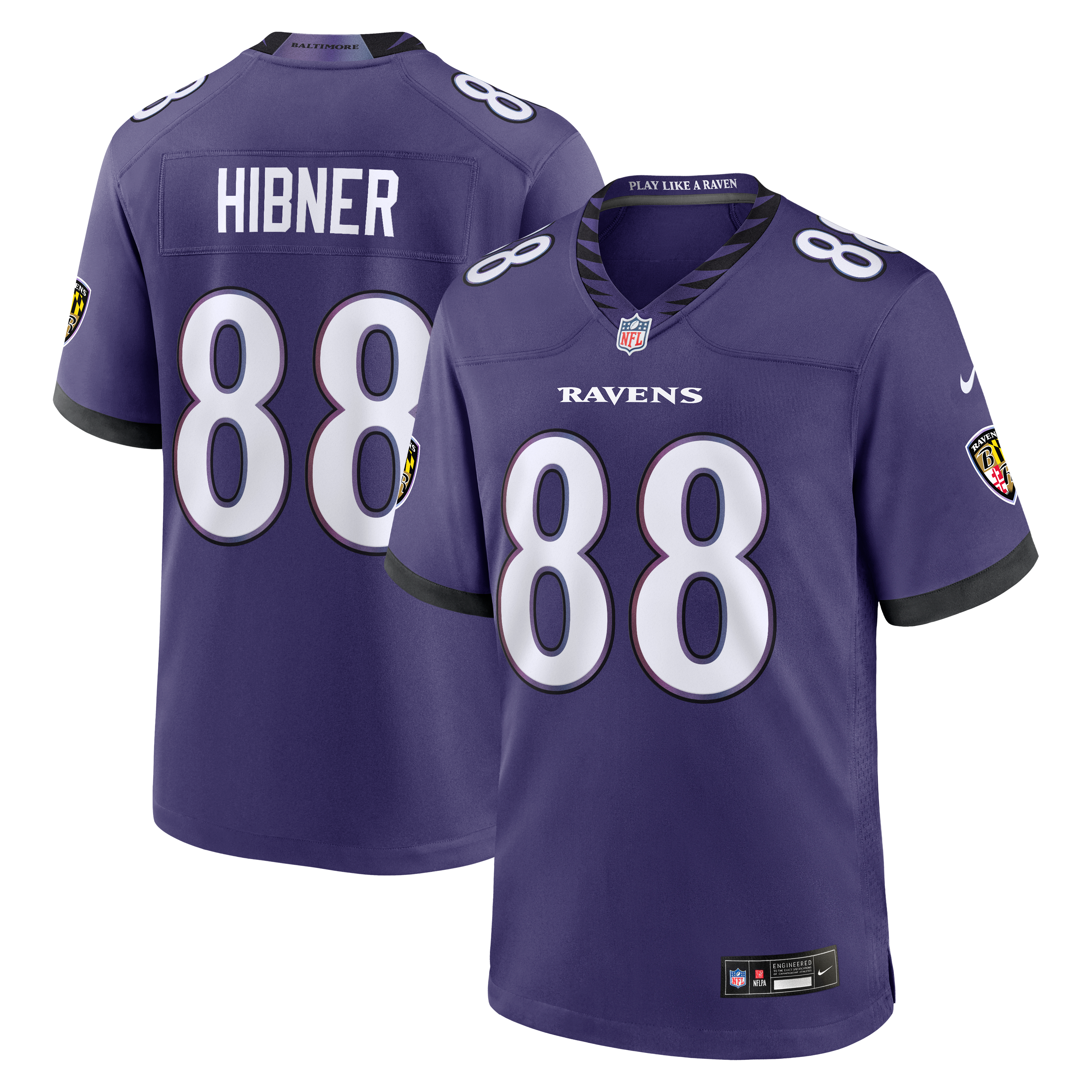 Men's Baltimore Ravens Matthew Hibner Nike Purple Team Game Jersey
