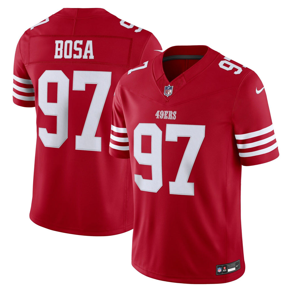 Men's San Francisco 49Ers Nick Bosa Nike Scarlet Team Vapor Fuse Stitched Limited Jersey