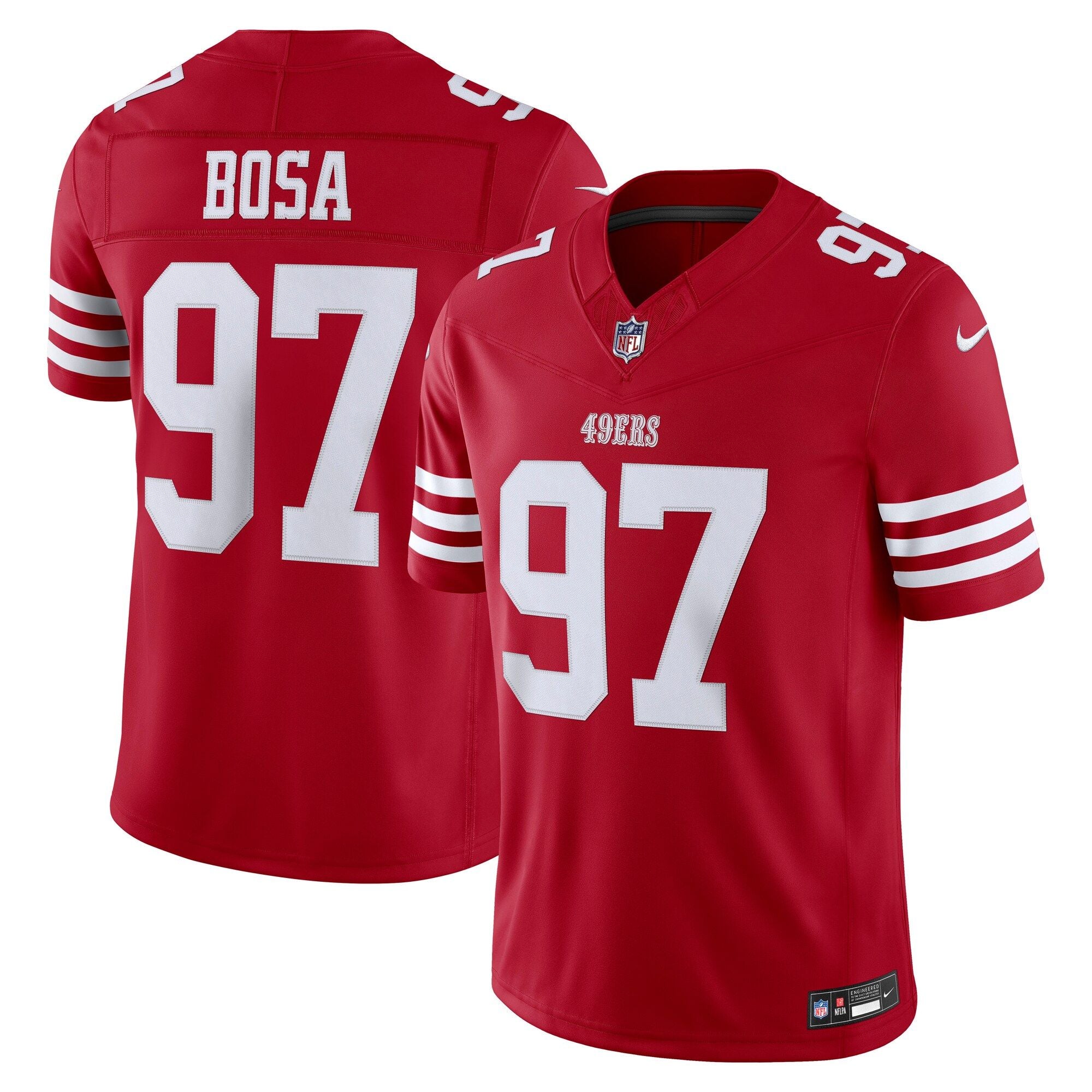 Men's San Francisco 49Ers Nick Bosa Nike Scarlet Team Vapor Fuse Stitched Limited Jersey