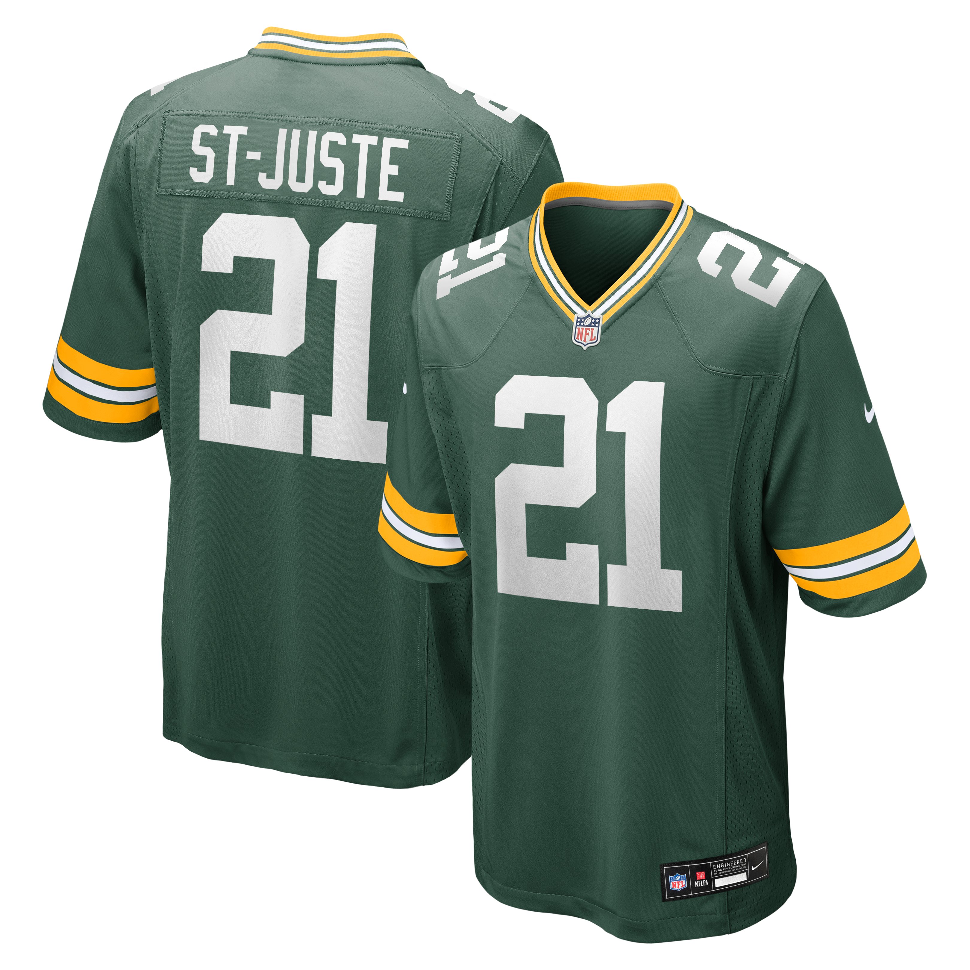 Men's Green Bay Packers Benjamin St Juste Nike Green Team Game Jersey